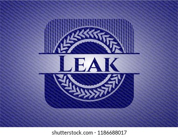 Leak badge with denim texture