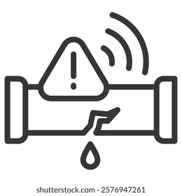 Leak Detection Icon Lineal Style Vector Illustration