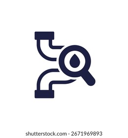 ícone de detecção de vazamento com um pipe