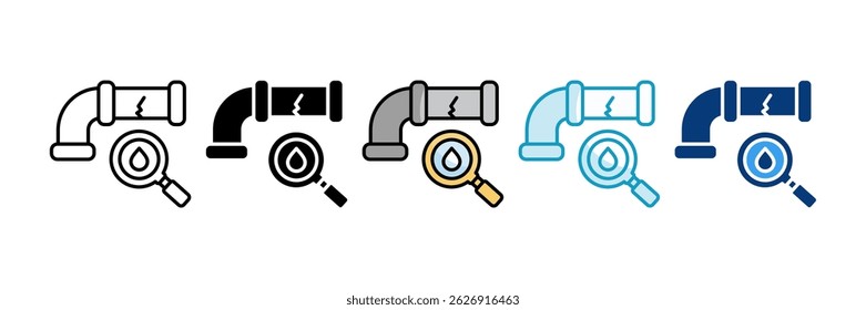 Leak Detection Icon Set Multiple Style Collection