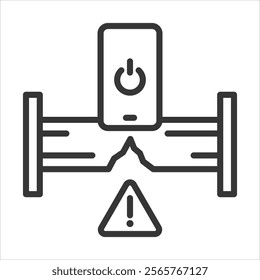 Leak Detection Icon Vector Illustration Outline Style