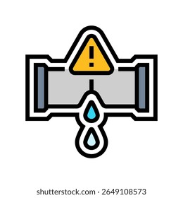Farbsymbolvektor des Lecksuchsystems. Lecksuchsystem. einzelne Symbolgrafik