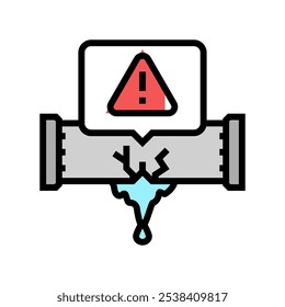 detecção de vazamento de água salvando o vetor de ícone de cor. detecção de vazamento sinal de economia de água. ilustração de símbolo isolado