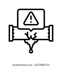 detecção de vazamento vetor de ícone de linha de economia de água. detecção de vazamento sinal de economia de água. símbolo de contorno isolado ilustração em preto
