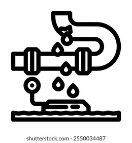 detecção de vazamento vetor de ícone de linha de economia de água. detecção de vazamento sinal de economia de água. símbolo de contorno isolado ilustração em preto