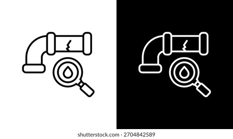 Design do Conjunto de Ícones Brancos de Detecção de Vazamento