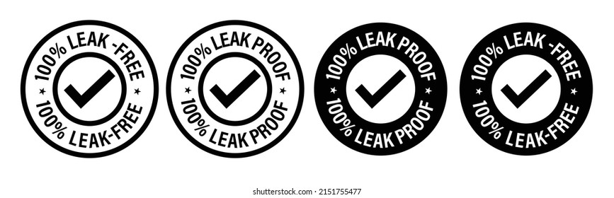 leak free, leak proof vector icon set, black in color