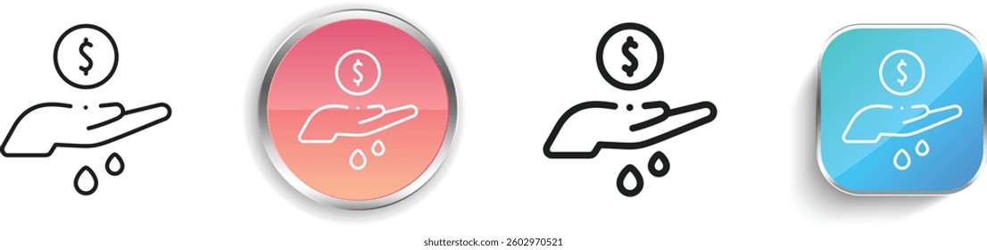 leak icon. Thin Linear, Regular and Button Style Design Isolated On White Background