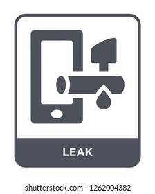 leak icon vector on white background, leak trendy filled icons from Smart home collection, leak simple element illustration