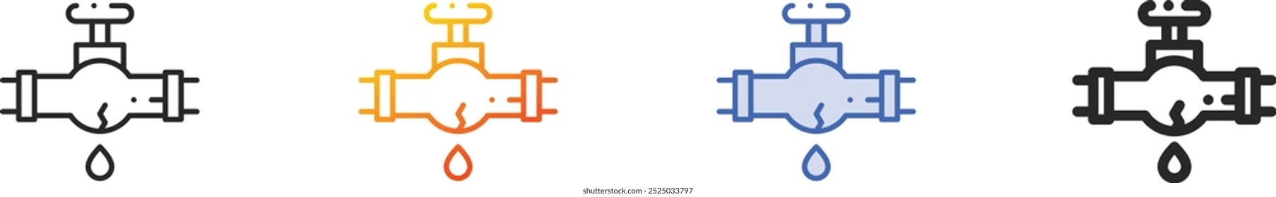 leak icon.Thin Linear, Gradient, Blue Stroke and bold Style Design Isolated On White Background
