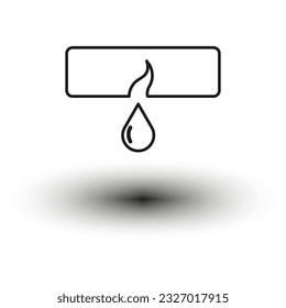 Leak line icon. Broken pipe icon. Water leak symbol. Vector illustration. stock image.