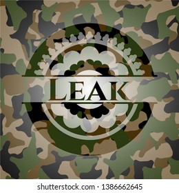 Leak on camouflaged texture. Vector Illustration. Detailed.