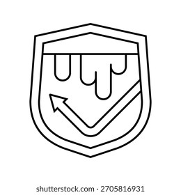 vetor de ícone de linha de design à prova de vazamento. sinal de design à prova de vazamento. símbolo de contorno isolado ilustração preta