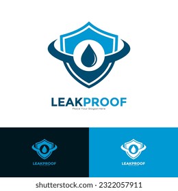 Leak proof shield logo design vector. Suitable for business and product label