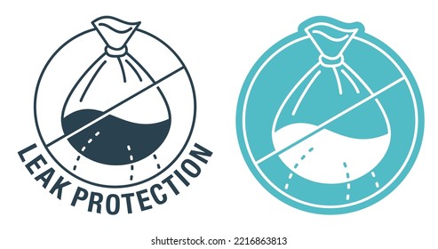 Leak protection material of plastic bags for heavy and wet trash. Or other purposes. Flat Icon