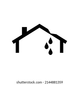 Leak roof line icon. Clipart image isolated on white background