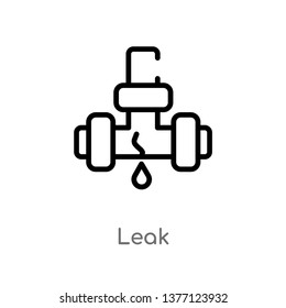 leak vector line icon. Simple element illustration. leak outline icon from smart house concept. Can be used for web and mobile