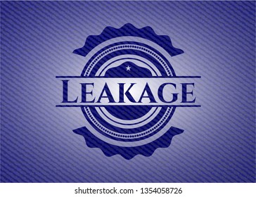 Leakage emblem with jean background