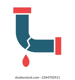Leakage Glyph Two Color Icon For Personal And Commercial Use.
