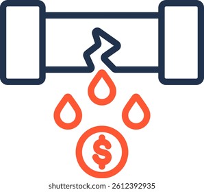 Leakage Icon Color Line Vector Illustration