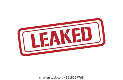 LEAKED red stamp text vector, rubber stamp