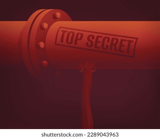 Leaked secret documents - publishing of confidential corporate or intelligence service data. Metaphor with leaking pipeline