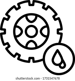 Leaked Tire Concept Vector Icon Design, Car Tyre and Alignment Service Center Tools on white background