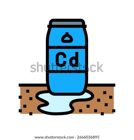leaking barrels cadmium contaminating soil color icon vector. leaking barrels cadmium contaminating soil sign. isolated symbol illustration
