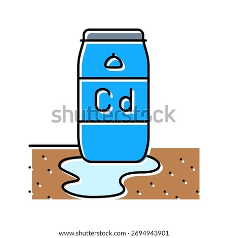 leaking barrels cadmium contaminating soil color icon vector. leaking barrels cadmium contaminating soil sign. isolated symbol illustration