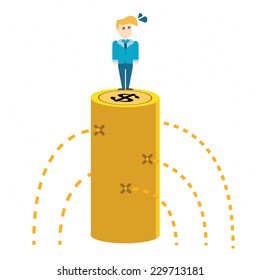 leaking of money,vector,illustration.