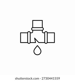 leaking pipe drop icon sign vector