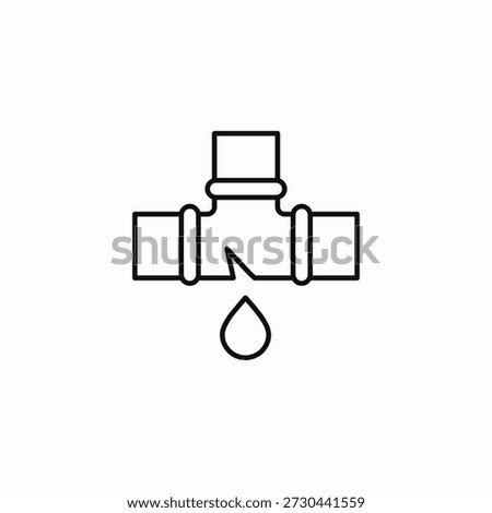 leaking pipe drop icon sign vector