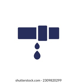 leaking pipe icon on white