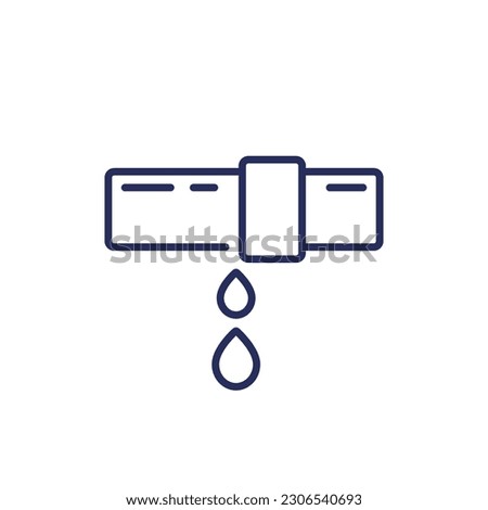 leaking pipe line icon on white
