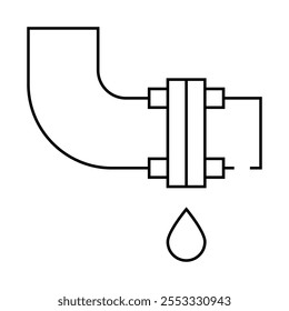 vazamento vetor de ícone de linha de tubulação. vazamento sinal de tubulação. isolado contorno símbolo ilustração preta