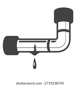 Vazamento ícone de contorno do pipe vetor transparente isolado