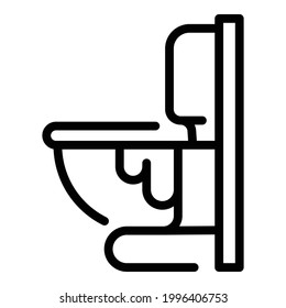 Icono de inodoro con pérdidas. Esquema Icono de vector de fuga de retrete para diseño web aislado en fondo blanco