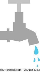 Leaking Water Tap Vector Illustration