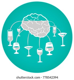 leaky brain of the person drinking alcohol