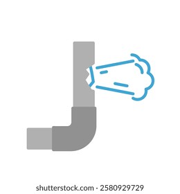 leaky gas flat icon illustration