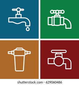 Leaky icons set. set of 4 leaky outline icons such as 