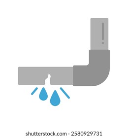 leaky pipe flat icon illustration