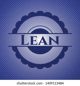 Lean badge with denim texture. Vector Illustration. Detailed.