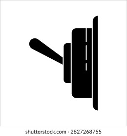 lean black silhouette icon showcasing an emergency electrical cutoff switch or main breaker toggle mechanism in side profile, representing electrical safety and hazard protection.