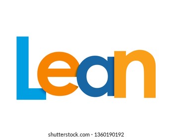 LEAN blue and orange typography banner