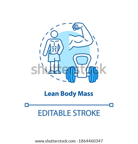 Lean body mass turquoise concept icon. Fit athlete. Sport training. Body care and wellness. Kinesiology idea thin line illustration. Vector isolated outline RGB color drawing. Editable stroke