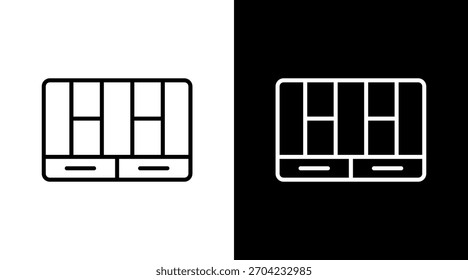 Diseño de conjunto de iconos blancos de contorno de lona magra