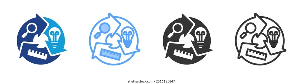 Lean Cycle icon set multiple style collection