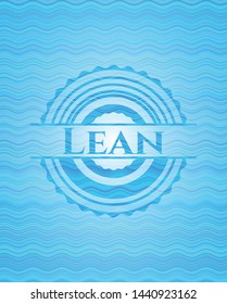 Lean light blue water wave emblem background. Vector Illustration. Detailed.