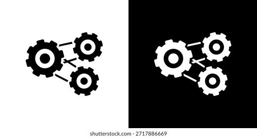 Icono de Lean Management relleno en blanco y negro.